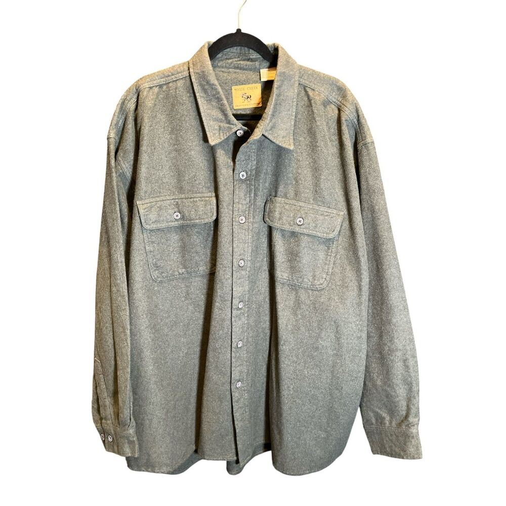 Moose Creek Flannel Shirt 4XL Gray Heavy Cotton Button Up Workwear Outdoor